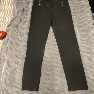 Ann Taylor The Audrey Black Trousers with Gold Buttons